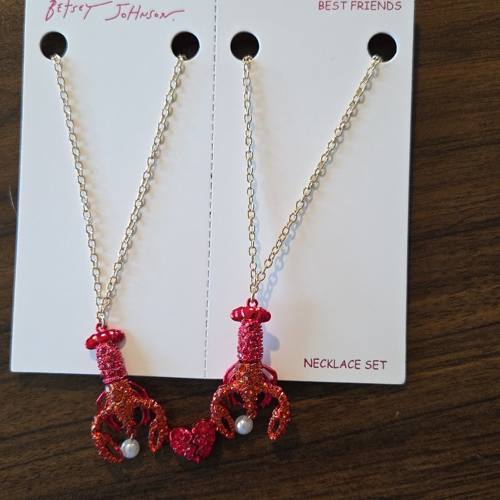 Betsey Johnson Best Friends Lobster Necklaces - Picture 3 of 6